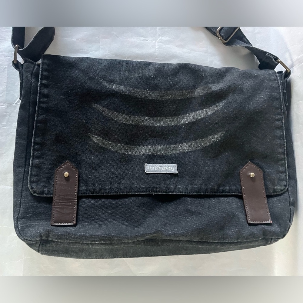UNIONBAY Crossbody Shoulder Messenger Bag Canvas Purse Y2K Black Smoke Union Bay